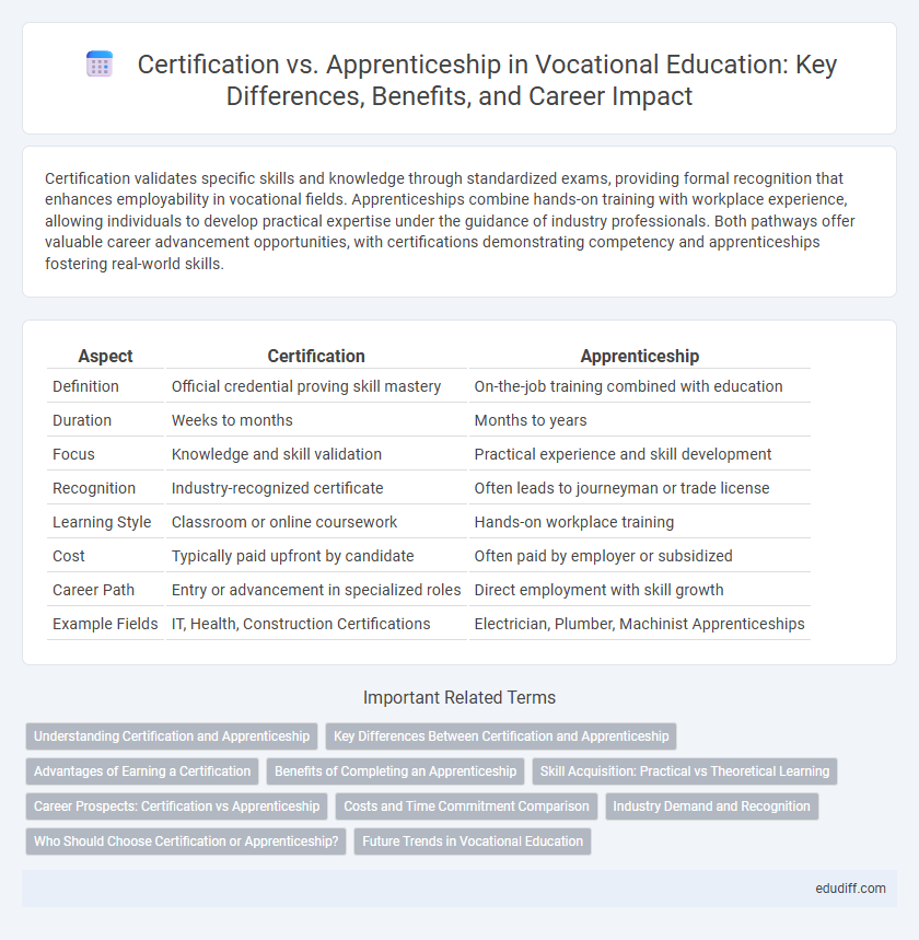 Certification vs. Apprenticeship in Vocational Education: Key Differences, Benefits, and Career Impact