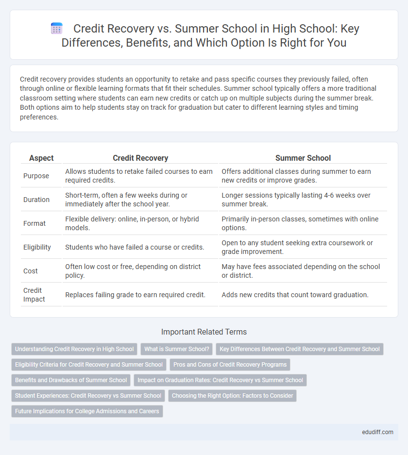 Credit Recovery vs. Summer School in High School: Key Differences, Benefits, and Which Option Is Right for You