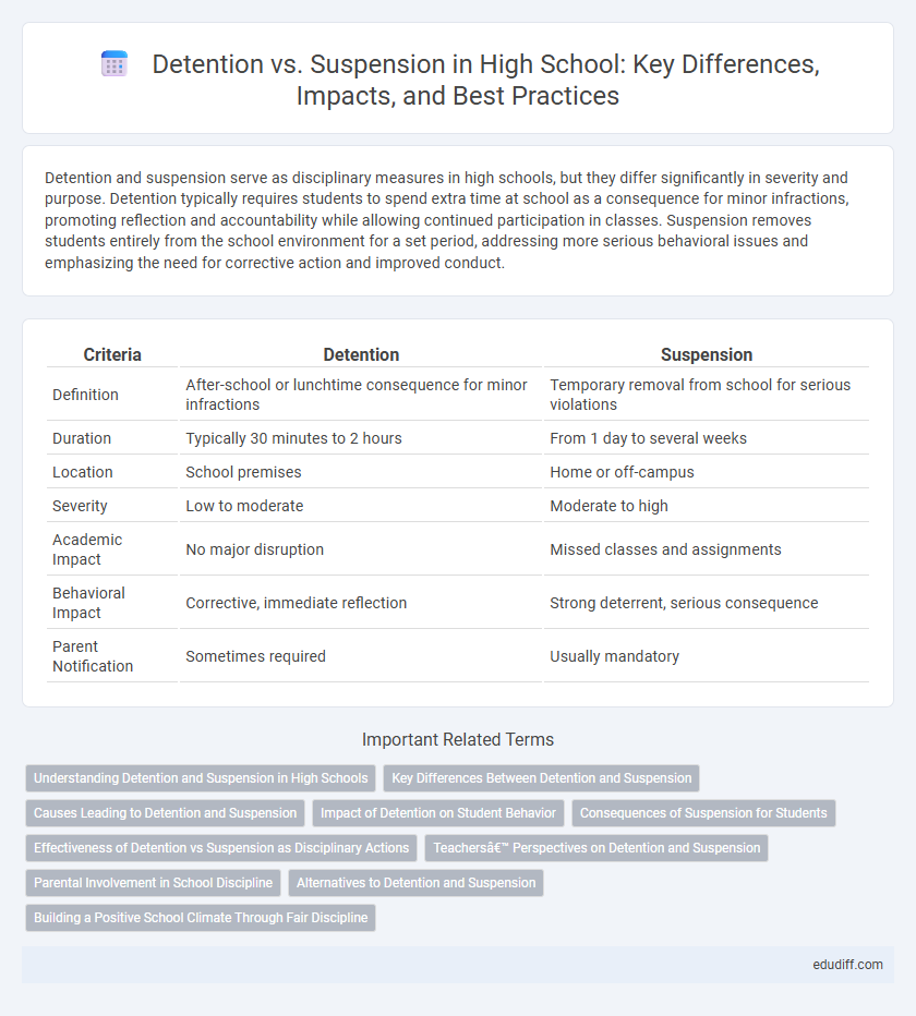 Detention vs. Suspension in High School: Key Differences, Impacts, and Best Practices