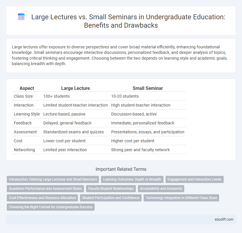 Large Lectures vs. Small Seminars in Undergraduate Education: Benefits and Drawbacks