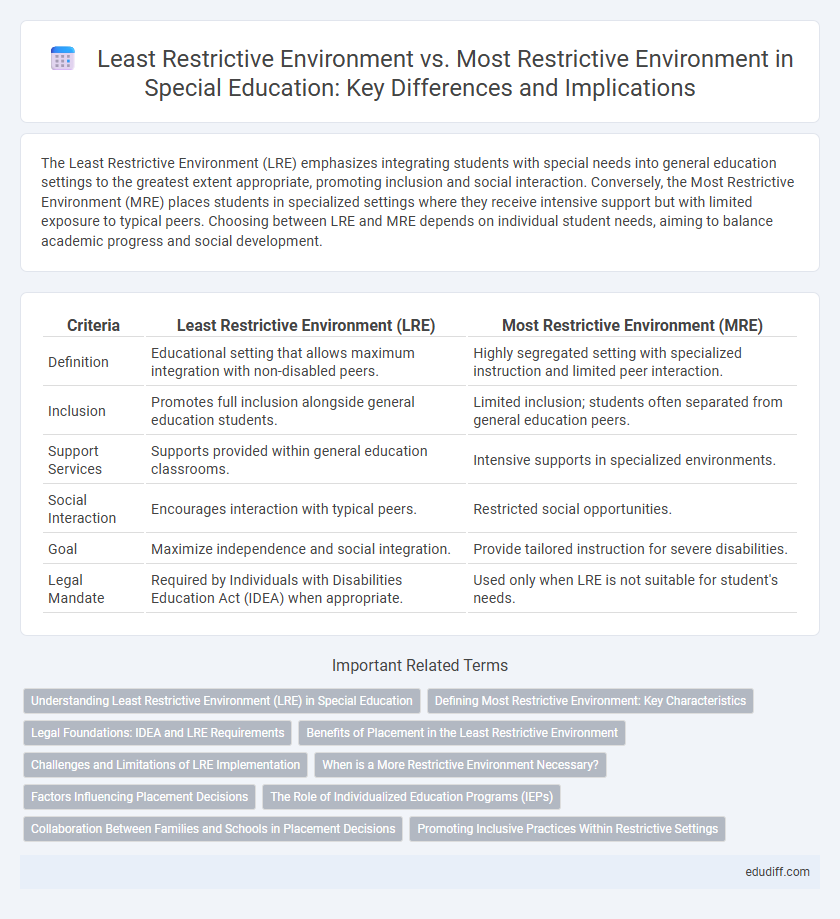 Least Restrictive Environment vs. Most Restrictive Environment in Special Education: Key Differences and Implications