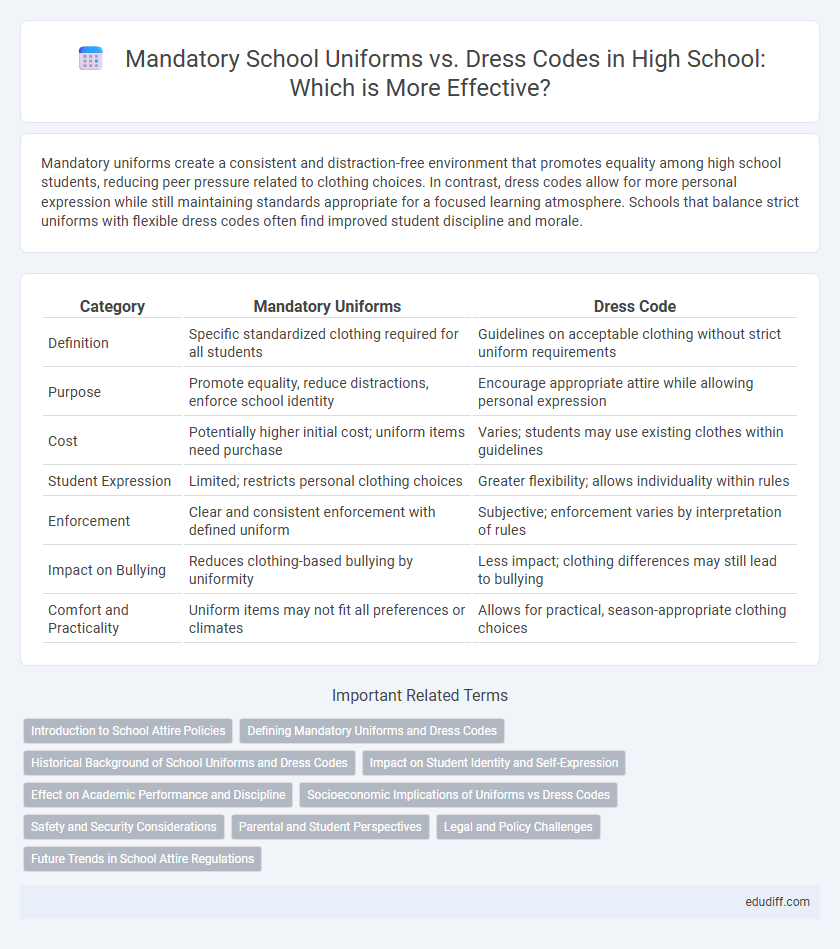 Mandatory School Uniforms vs. Dress Codes in High School: Which is More Effective?