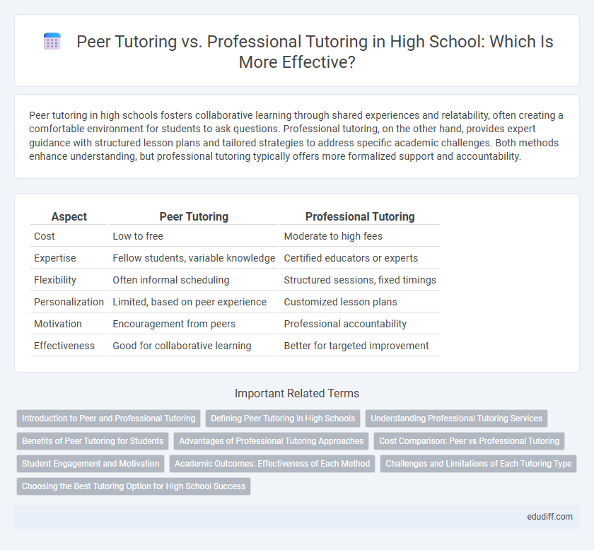 Peer Tutoring vs. Professional Tutoring in High School: Which Is More Effective?