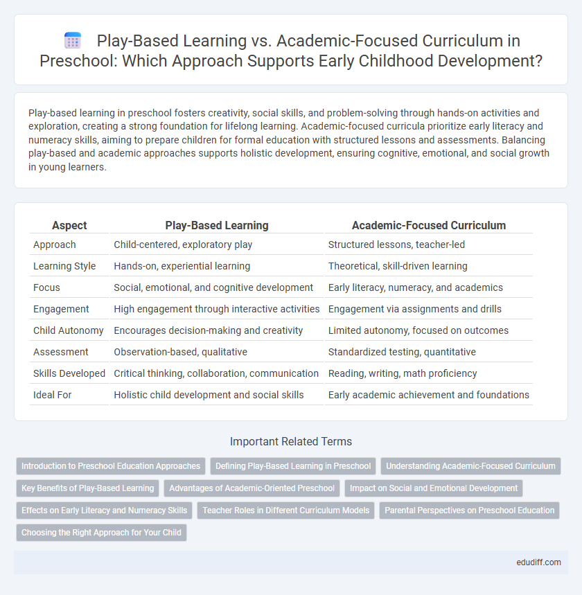 Play-Based Learning vs. Academic-Focused Curriculum in Preschool: Which Approach Supports Early Childhood Development?
