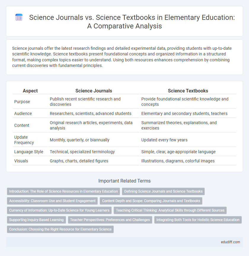Science Journals vs. Science Textbooks in Elementary Education: A Comparative Analysis