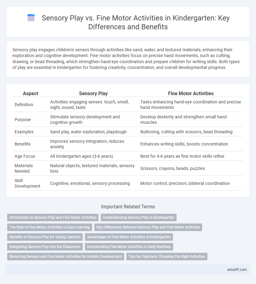 Sensory Play vs. Fine Motor Activities in Kindergarten: Key Differences and Benefits