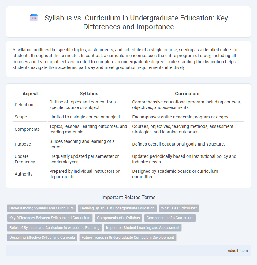 Syllabus vs. Curriculum in Undergraduate Education: Key Differences and Importance