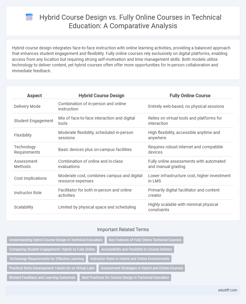 Hybrid Course Design vs. Fully Online Courses in Technical Education: A Comparative Analysis