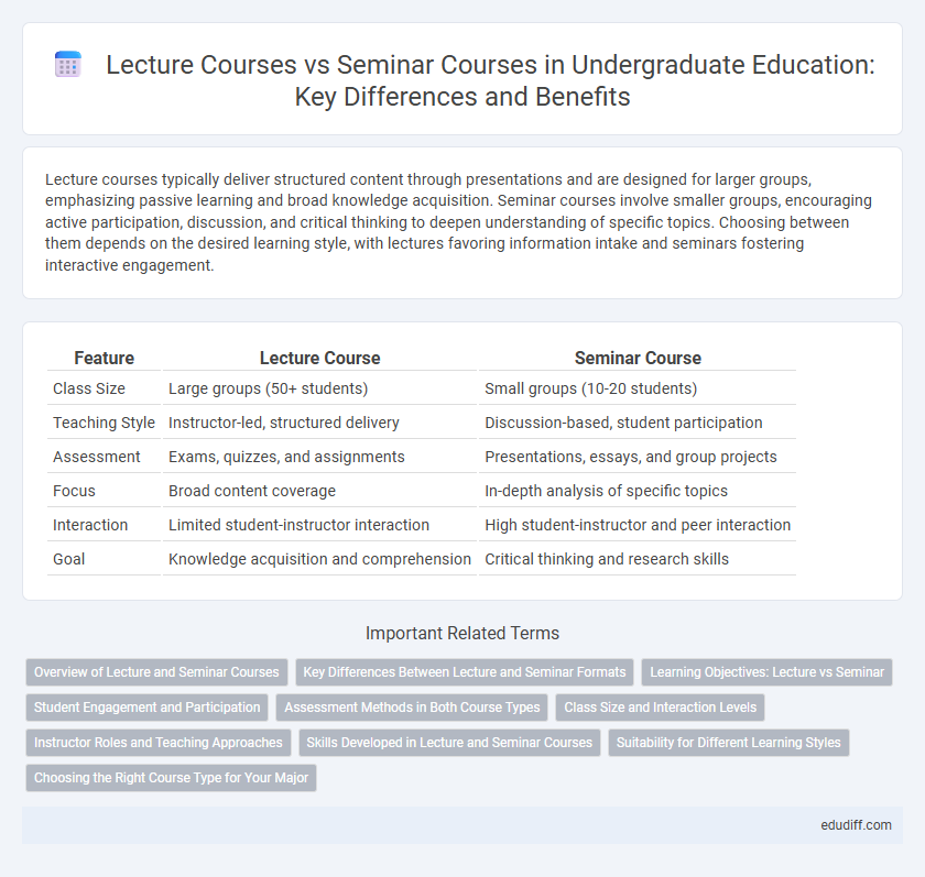 Lecture Courses vs Seminar Courses in Undergraduate Education: Key Differences and Benefits