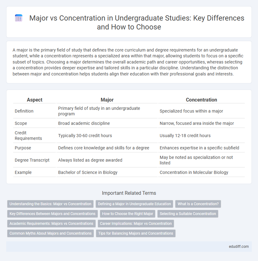 Major vs Concentration in Undergraduate Studies: Key Differences and How to Choose
