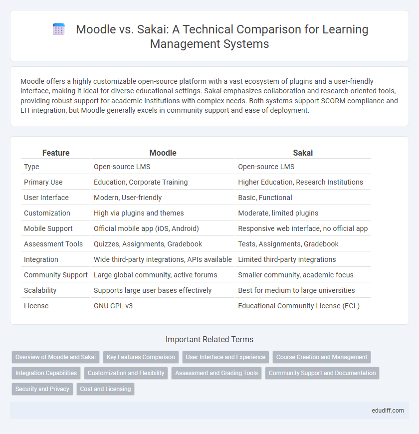 Moodle vs. Sakai: A Technical Comparison for Learning Management Systems