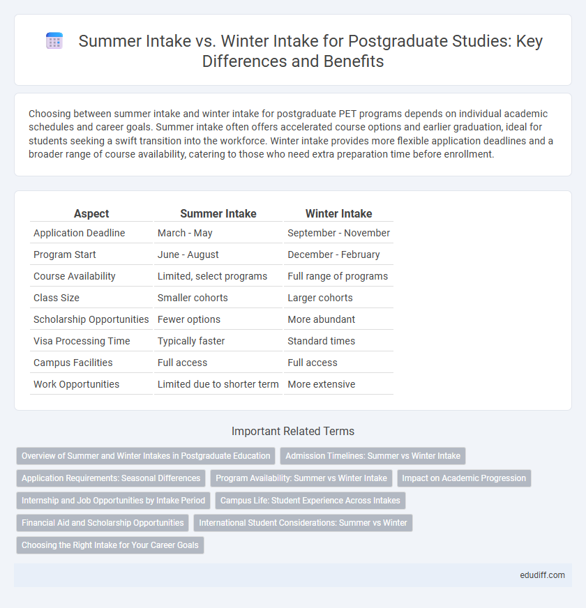 Summer Intake vs. Winter Intake for Postgraduate Studies: Key Differences and Benefits