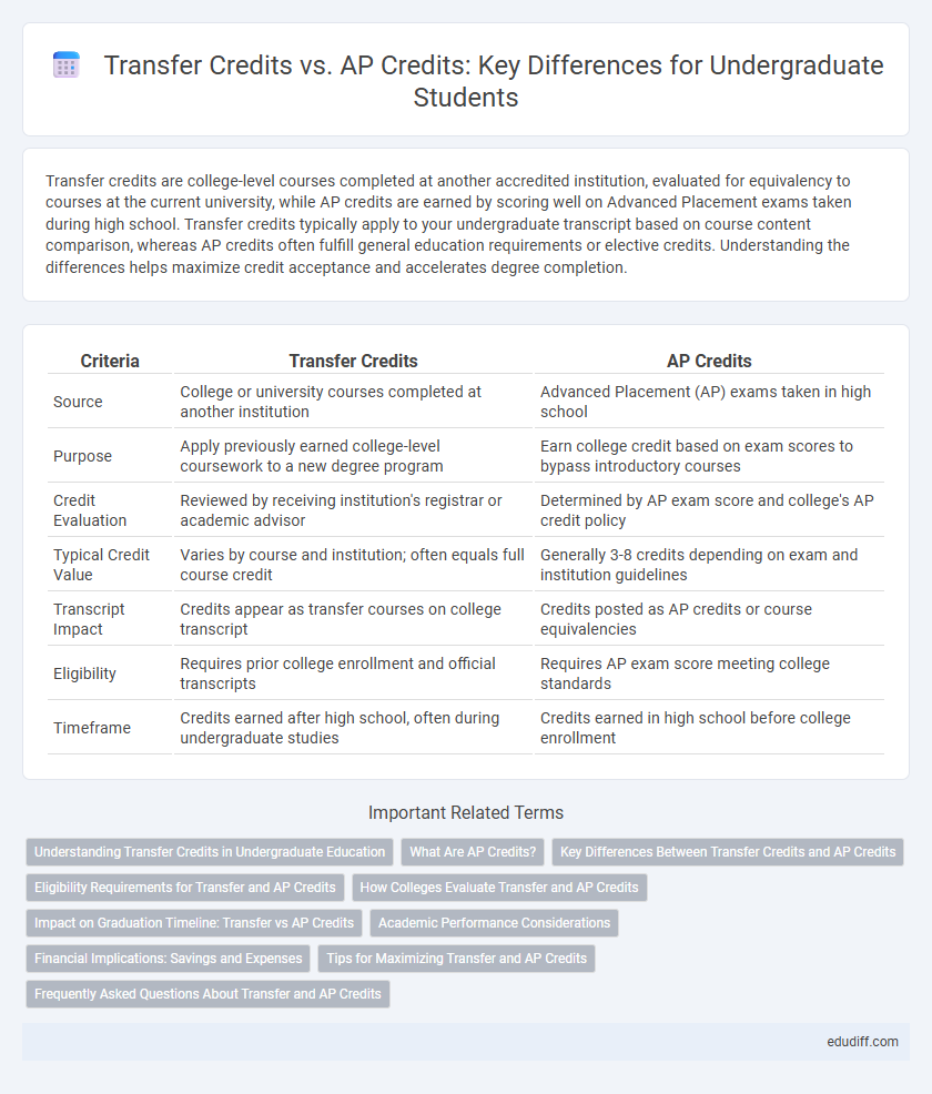 Transfer Credits vs. AP Credits: Key Differences for Undergraduate Students