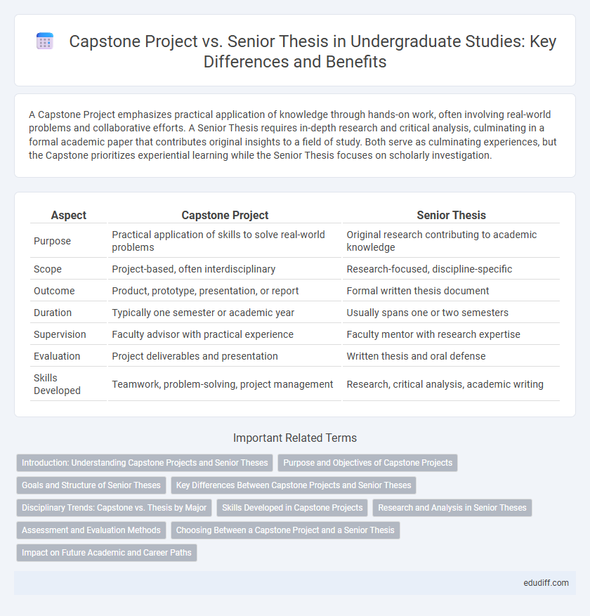 Capstone Project vs. Senior Thesis in Undergraduate Studies: Key Differences and Benefits