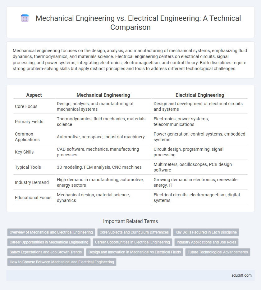 Mechanical Engineering vs. Electrical Engineering: A Technical Comparison