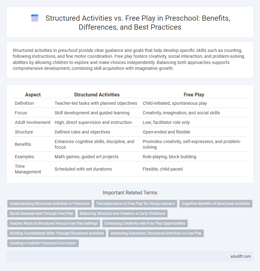 Structured Activities vs. Free Play in Preschool: Benefits, Differences, and Best Practices