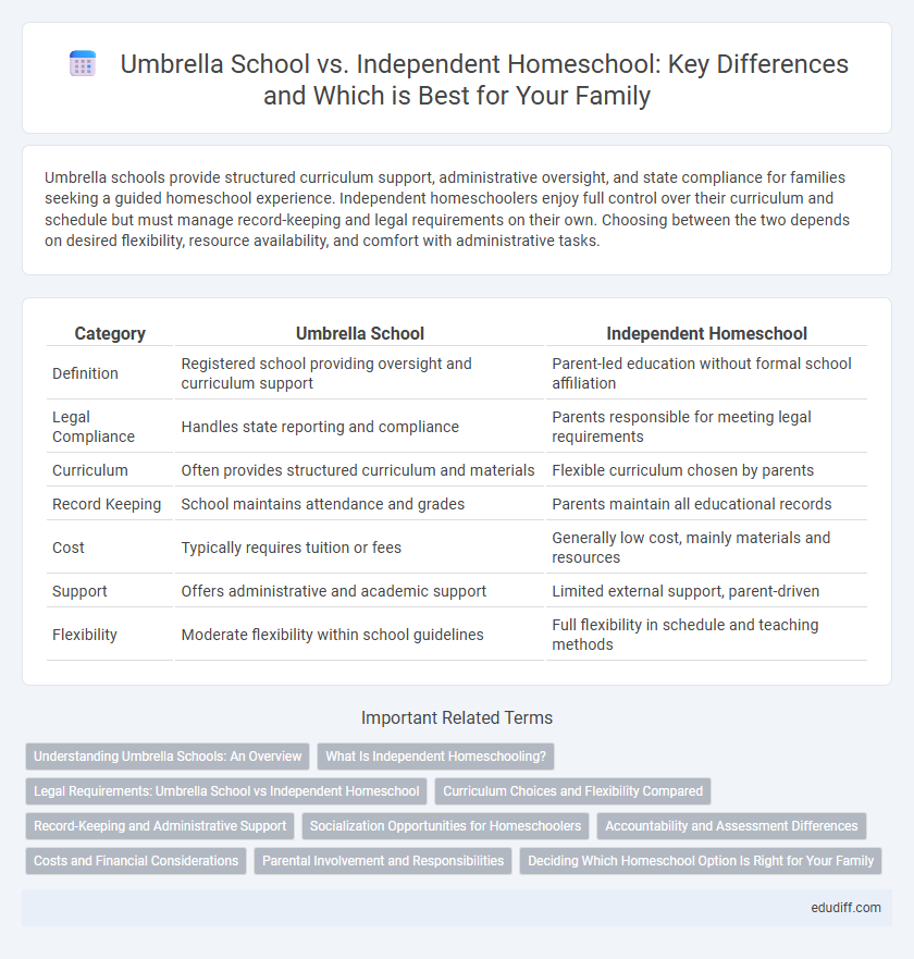 Umbrella School vs. Independent Homeschool: Key Differences and Which is Best for Your Family