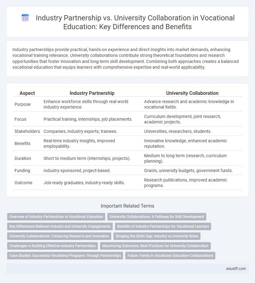 Industry Partnership vs. University Collaboration in Vocational Education: Key Differences and Benefits
