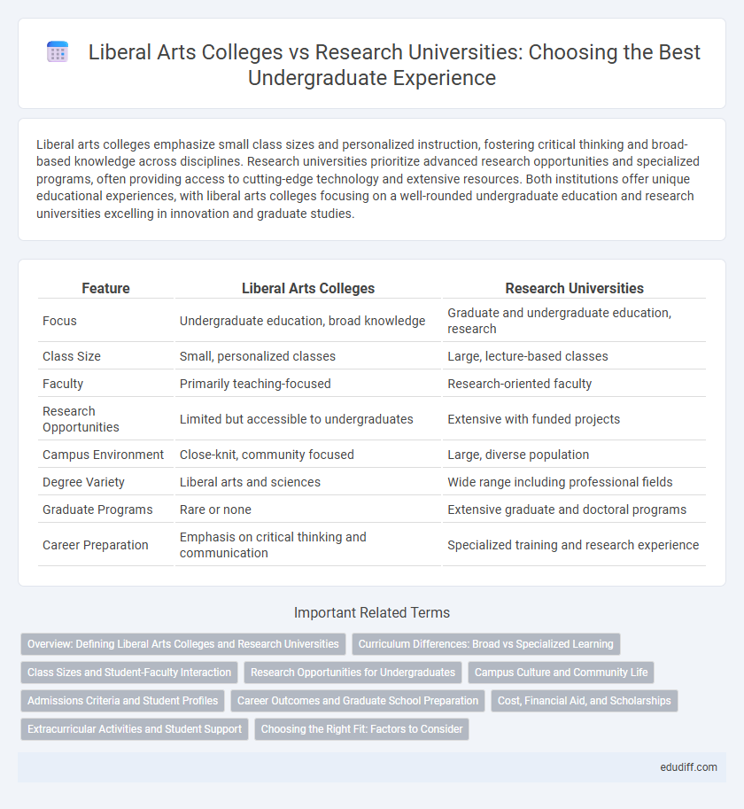 Liberal Arts Colleges vs Research Universities: Choosing the Best Undergraduate Experience