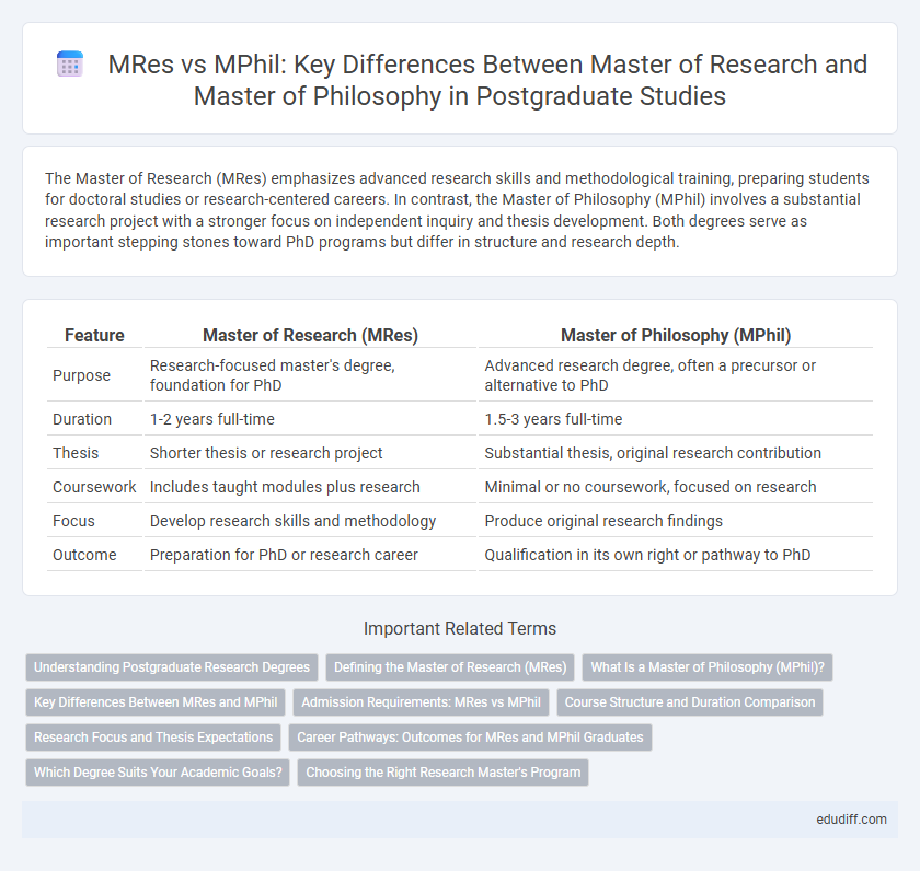 MRes vs MPhil: Key Differences Between Master of Research and Master of Philosophy in Postgraduate Studies