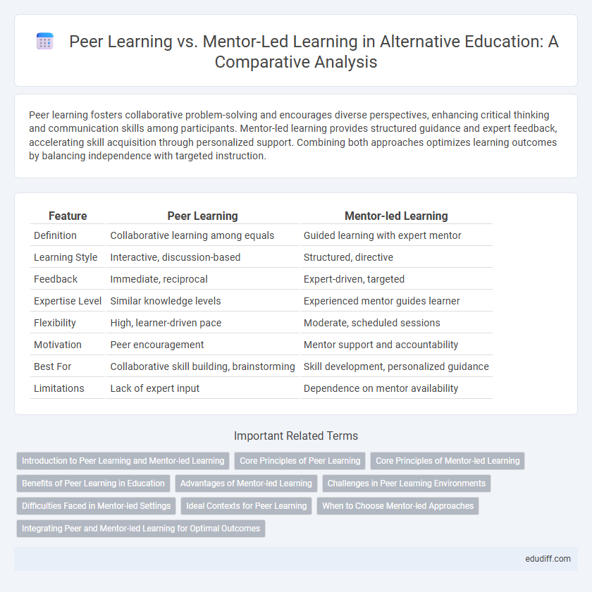 Peer Learning vs. Mentor-Led Learning in Alternative Education: A Comparative Analysis