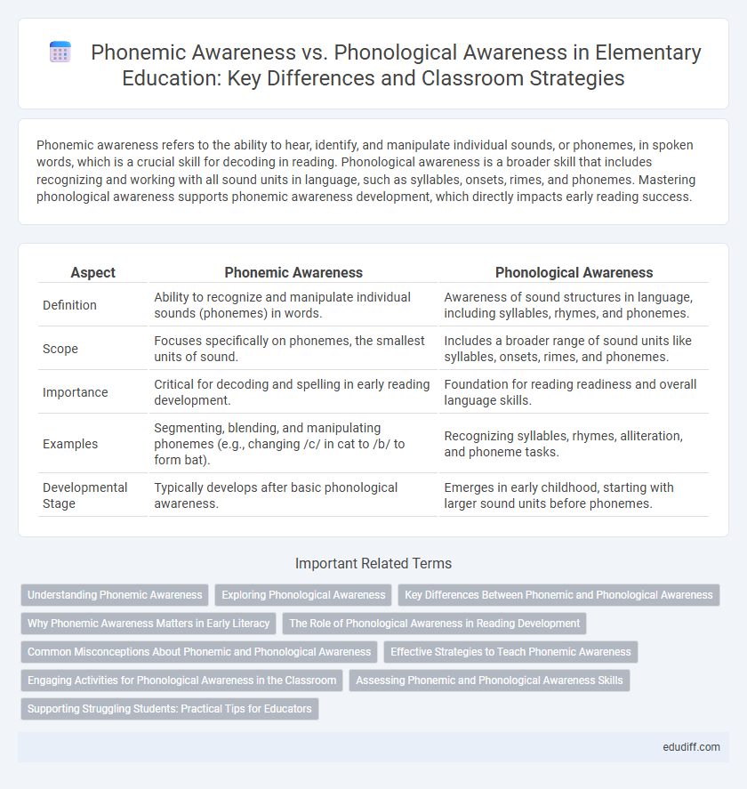 Phonemic Awareness vs. Phonological Awareness in Elementary Education: Key Differences and Classroom Strategies