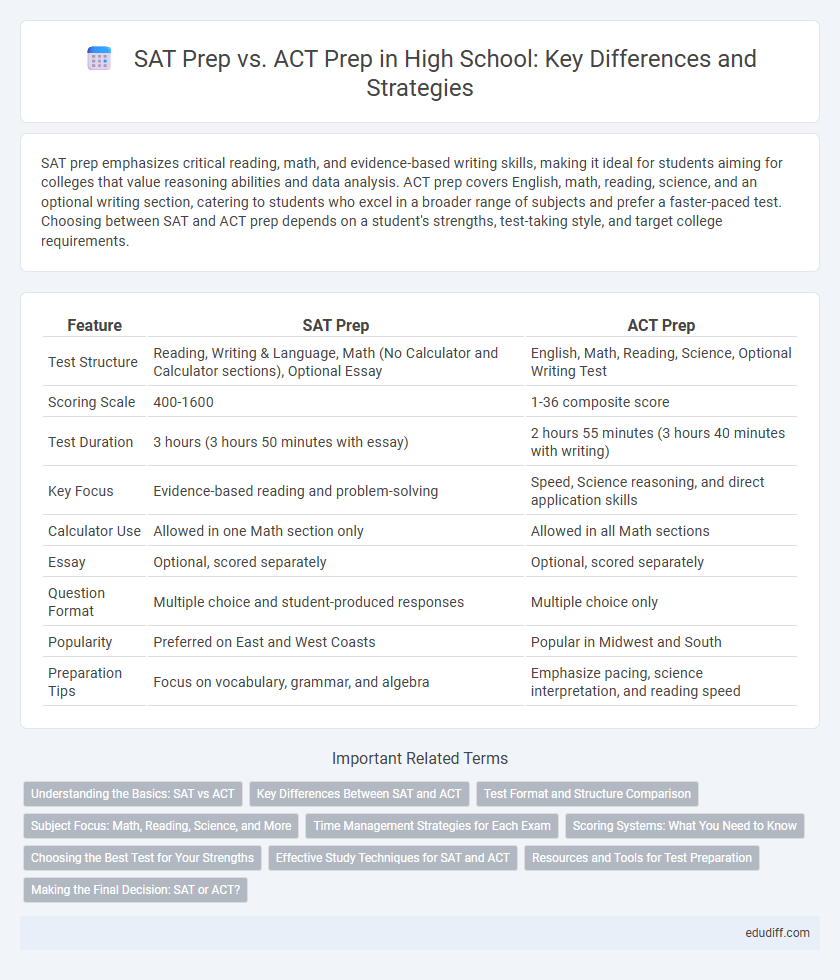 SAT Prep vs. ACT Prep in High School: Key Differences and Strategies