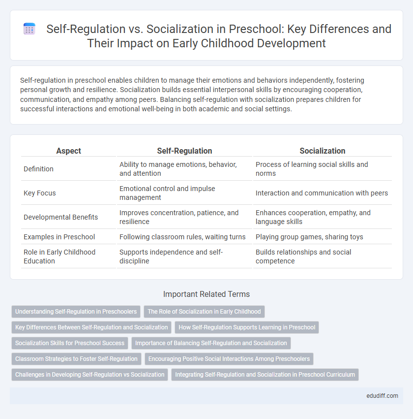 Self-Regulation vs. Socialization in Preschool: Key Differences and Their Impact on Early Childhood Development