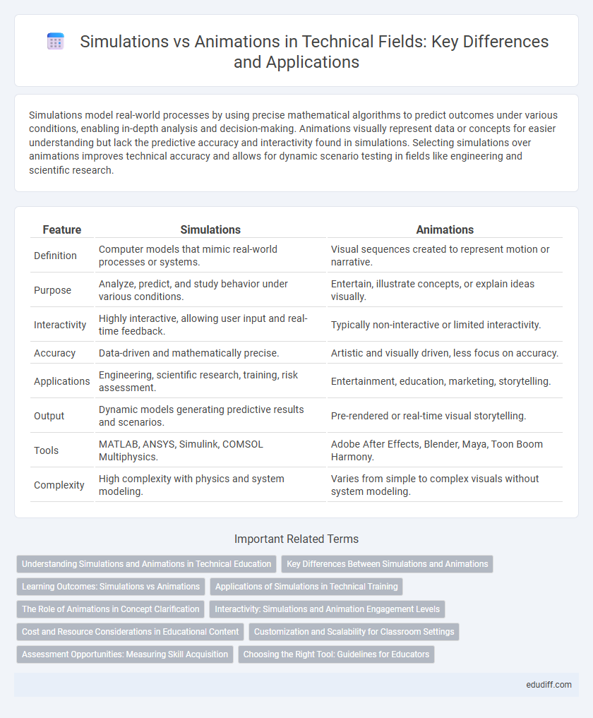 Simulations vs Animations in Technical Fields: Key Differences and Applications