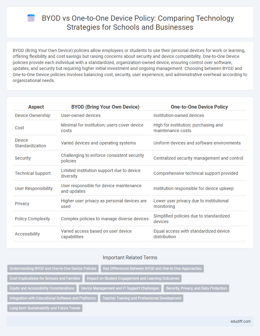 BYOD vs One-to-One Device Policy: Comparing Technology Strategies for Schools and Businesses