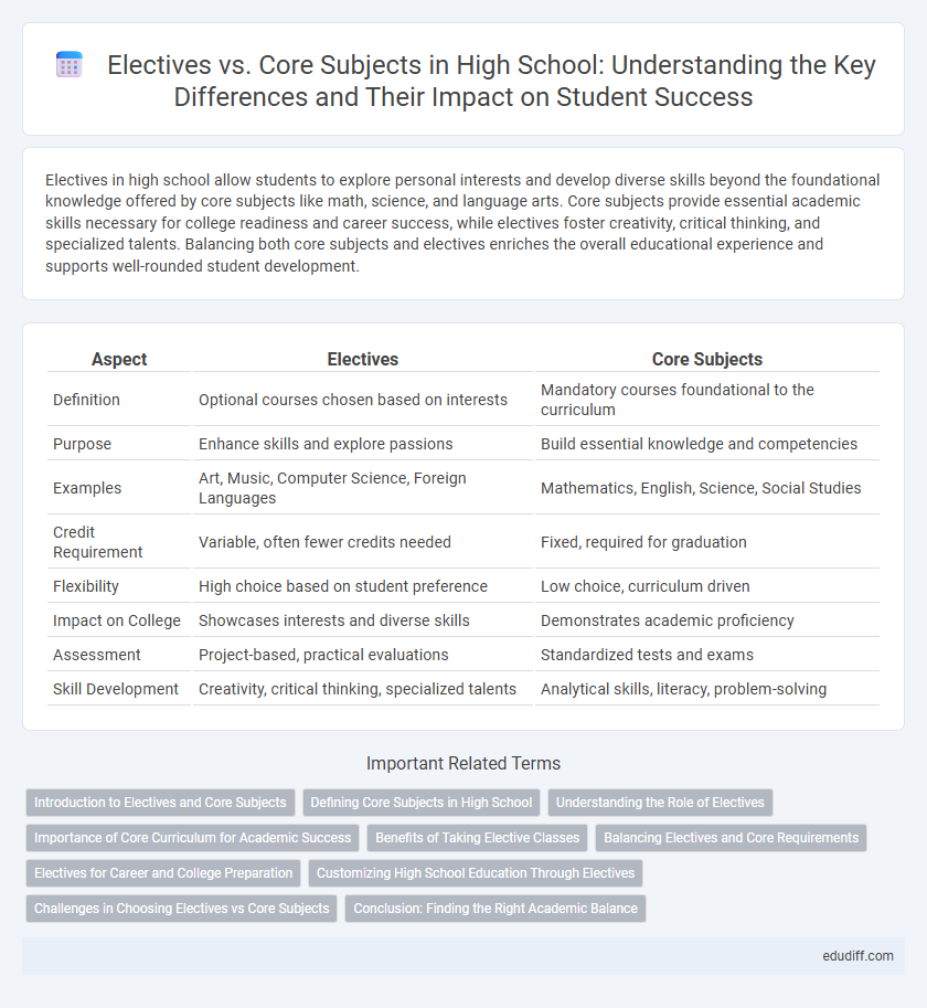 Electives vs. Core Subjects in High School: Understanding the Key Differences and Their Impact on Student Success