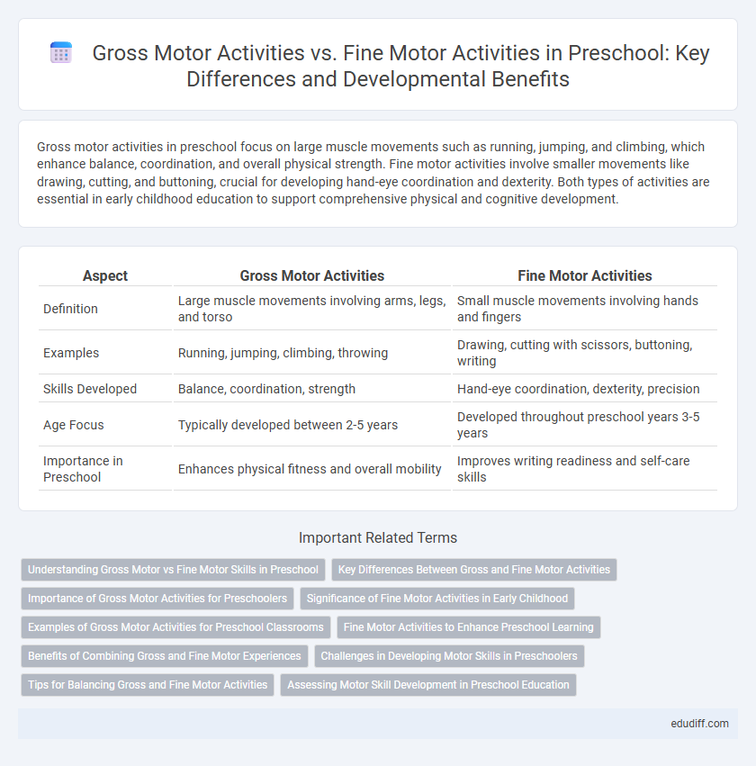Gross Motor Activities vs. Fine Motor Activities in Preschool: Key Differences and Developmental Benefits
