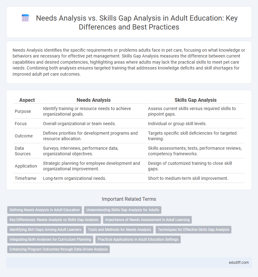 Needs Analysis vs. Skills Gap Analysis in Adult Education: Key Differences and Best Practices