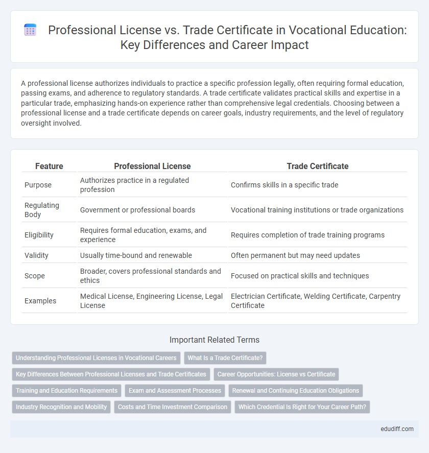 Professional License vs. Trade Certificate in Vocational Education: Key Differences and Career Impact