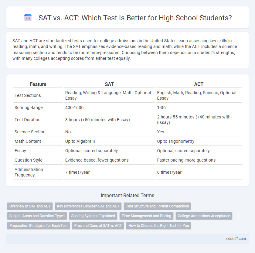 SAT vs. ACT: Which Test Is Better for High School Students?