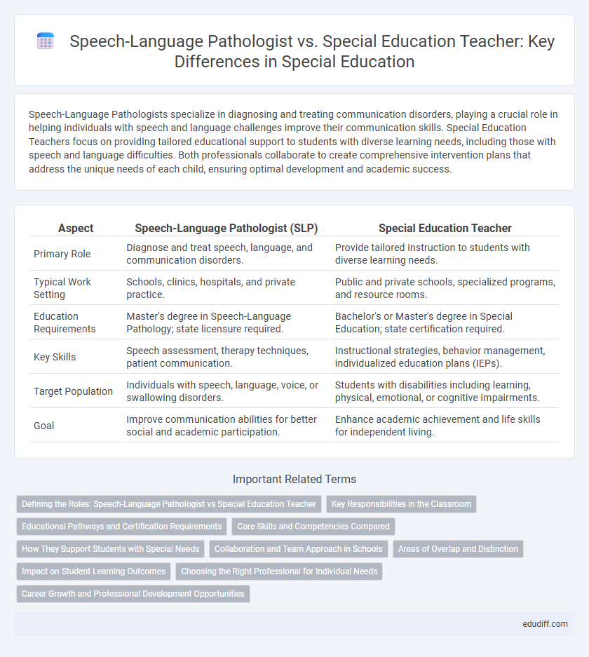 Speech-Language Pathologist vs. Special Education Teacher: Key Differences in Special Education