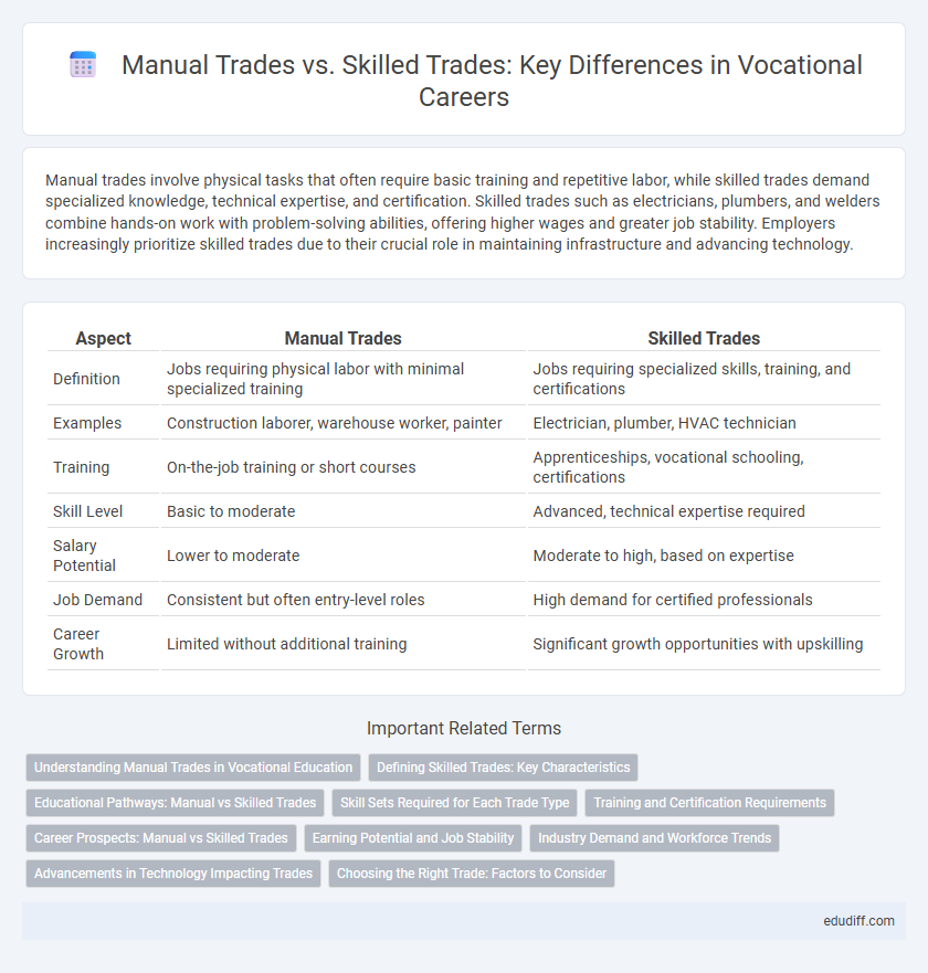 Manual Trades vs. Skilled Trades: Key Differences in Vocational Careers