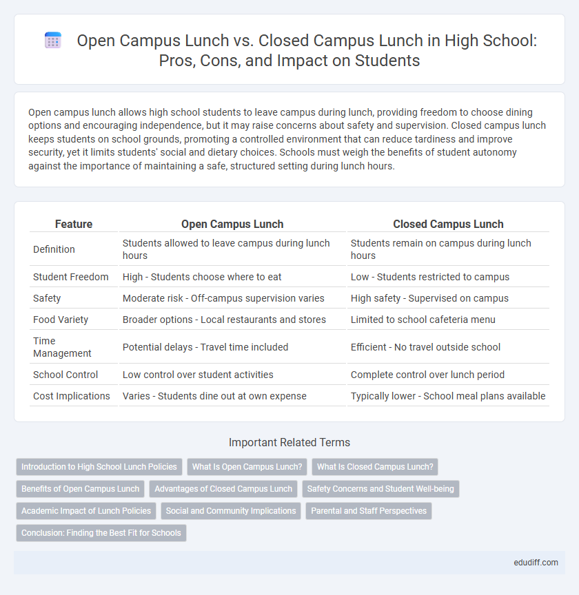 Open Campus Lunch vs. Closed Campus Lunch in High School: Pros, Cons, and Impact on Students