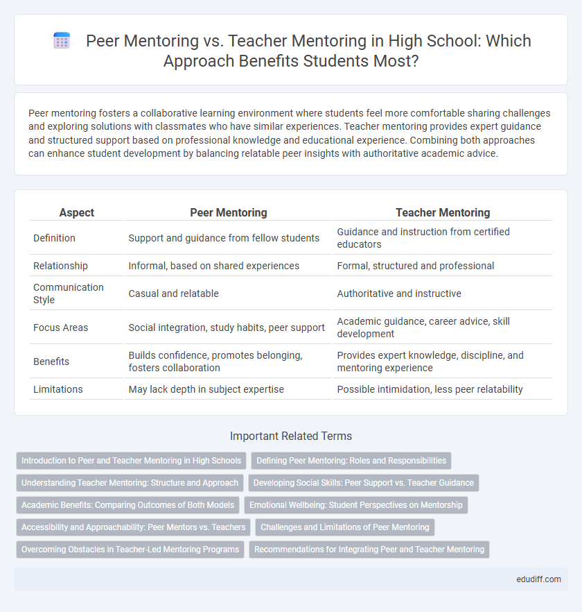 Peer Mentoring vs. Teacher Mentoring in High School: Which Approach Benefits Students Most?