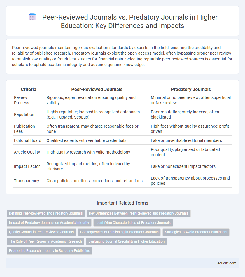 Peer-Reviewed Journals vs. Predatory Journals in Higher Education: Key Differences and Impacts