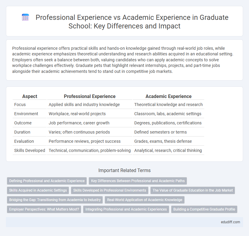 Professional Experience vs Academic Experience in Graduate School: Key Differences and Impact