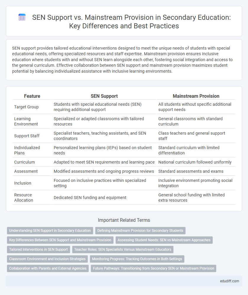 SEN Support vs. Mainstream Provision in Secondary Education: Key Differences and Best Practices