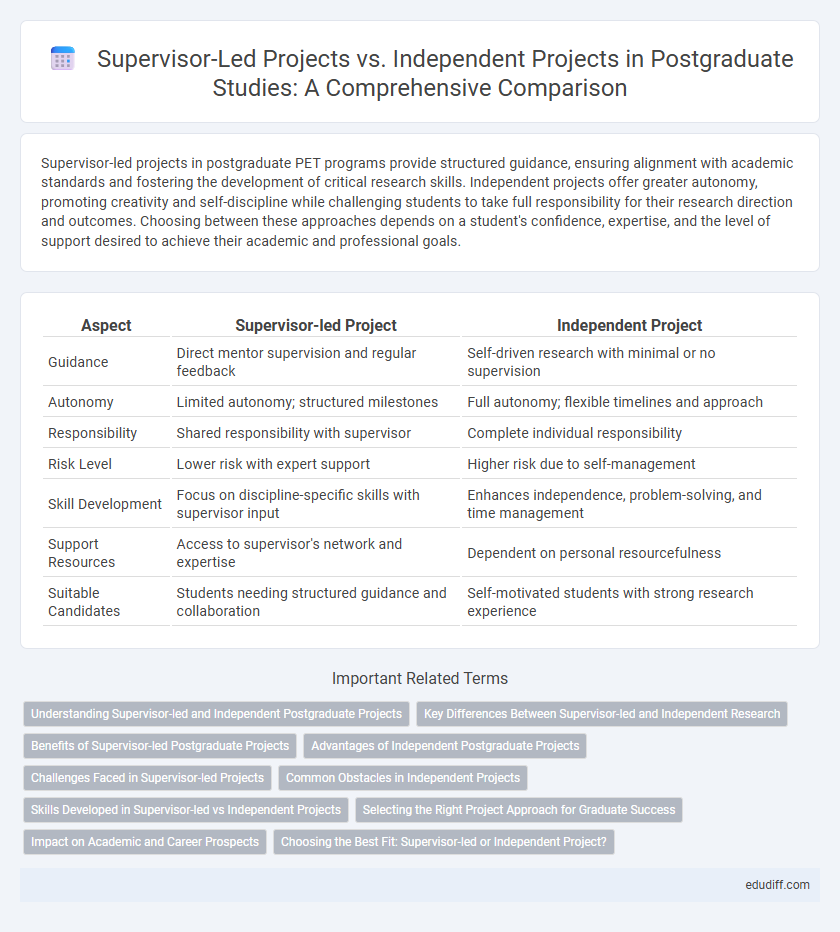 Supervisor-Led Projects vs. Independent Projects in Postgraduate Studies: A Comprehensive Comparison