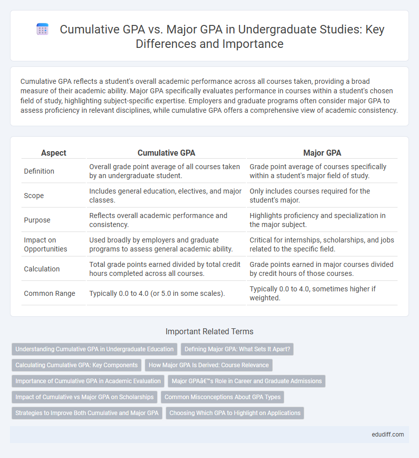 Cumulative GPA vs. Major GPA in Undergraduate Studies: Key Differences and Importance