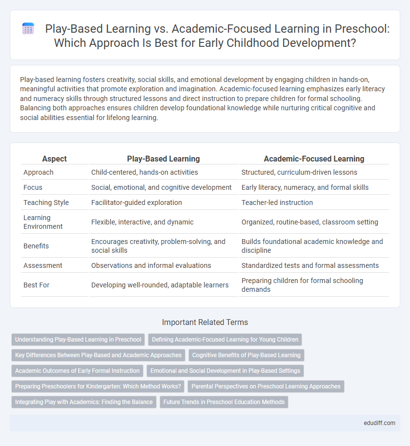 Play-Based Learning vs. Academic-Focused Learning in Preschool: Which Approach Is Best for Early Childhood Development?